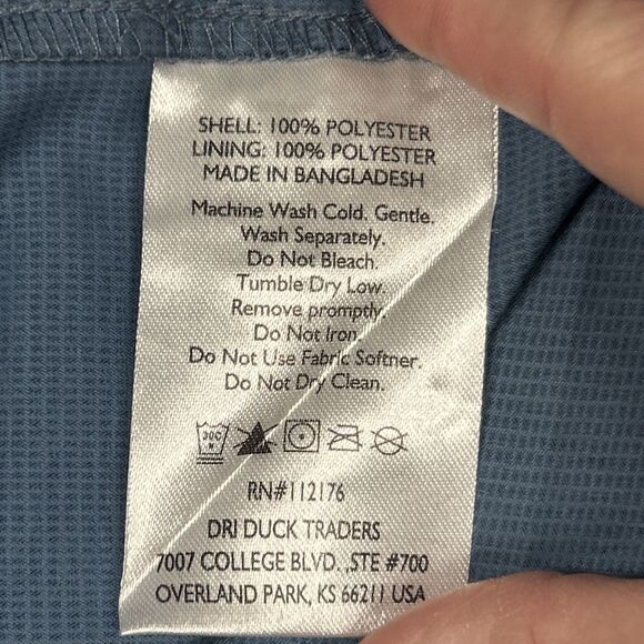 Dri Duck Shirt Mens XL Blue Vented Long Roll Tab Sleeve Pocket Fishing Outdoor - Picture 4 of 9